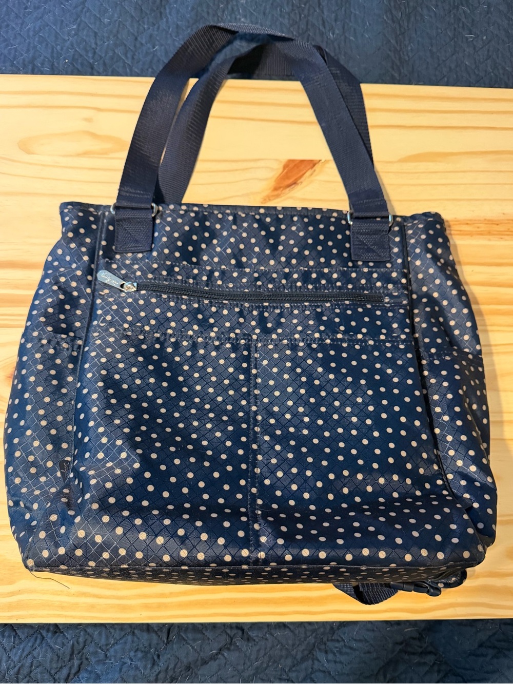 Thirty One Navy Polka Dot Tote Bag - Women